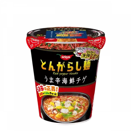 Лапша пшеничная Nissin Seafood Jjigae с кимчи, морепродуктами и чили, Япония, 63 г