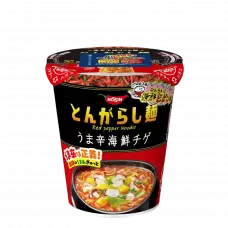Лапша пшеничная Nissin Seafood Jjigae с кимчи, морепродуктами и чили, Япония, 63 г